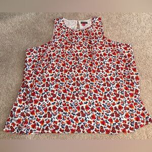 Vince Camuto Red and Blue Sleeveless Tank Top